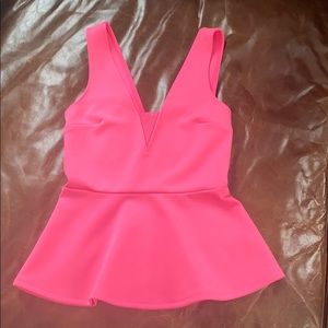 Neon pink fit and flare tank